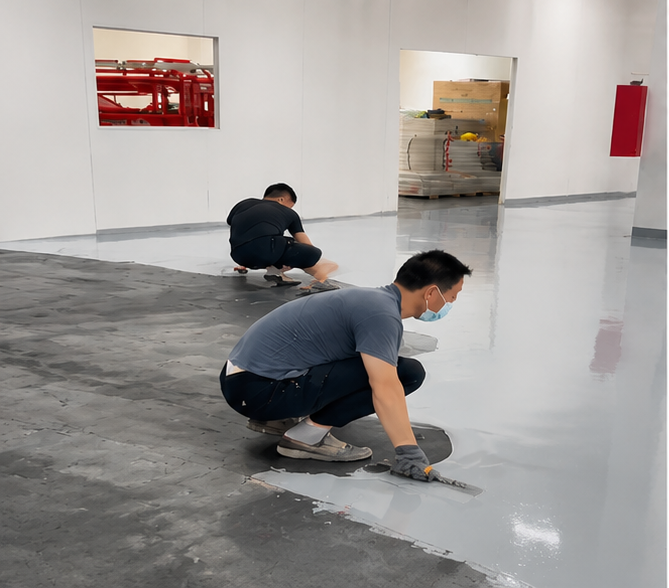 Hoàn thiện sàn Epoxy chống tĩnh điện tại Công viên Công nghệ Fenda