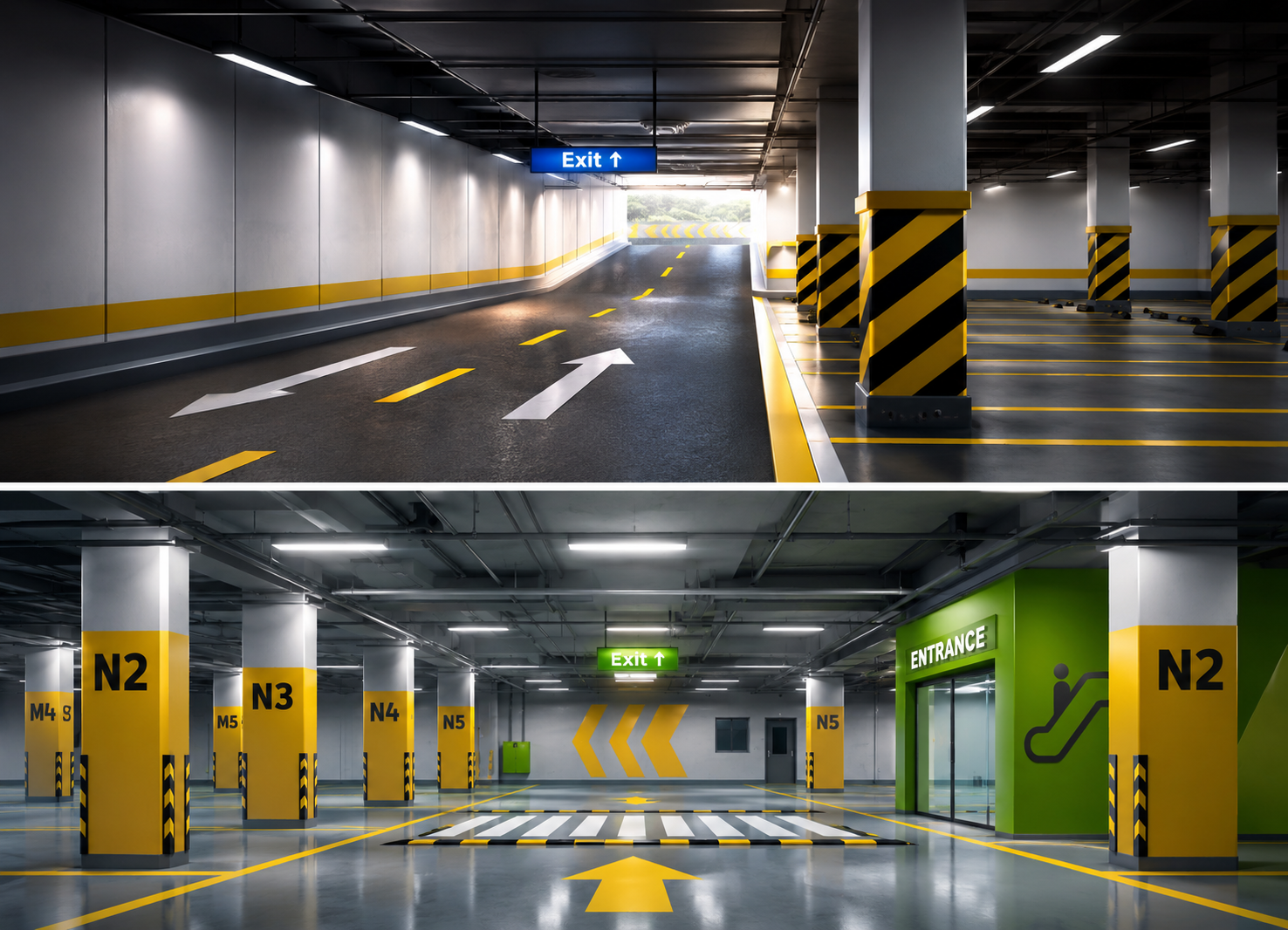 Underground parking garage flooring system solution diagram